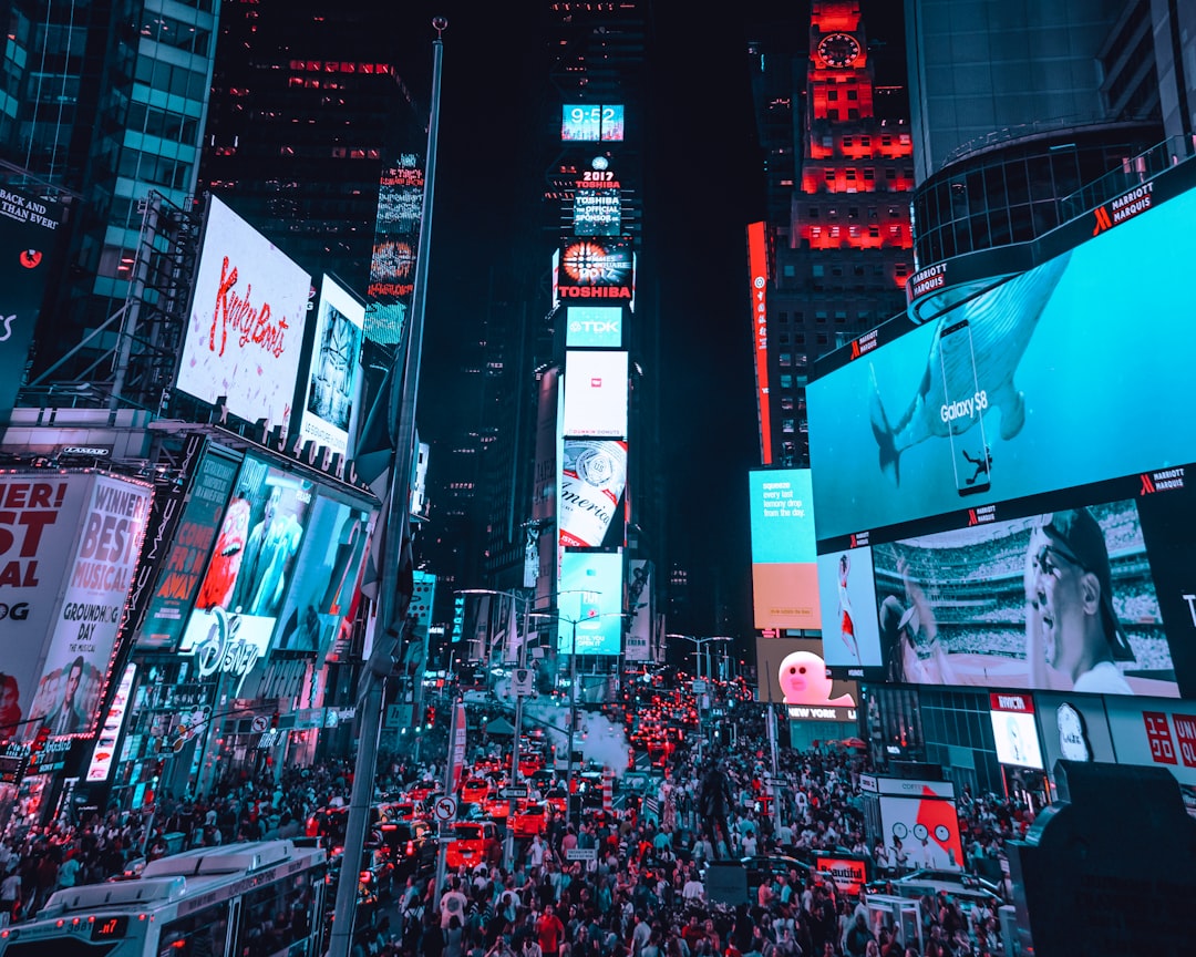 Nasdaq market screen in Times Square