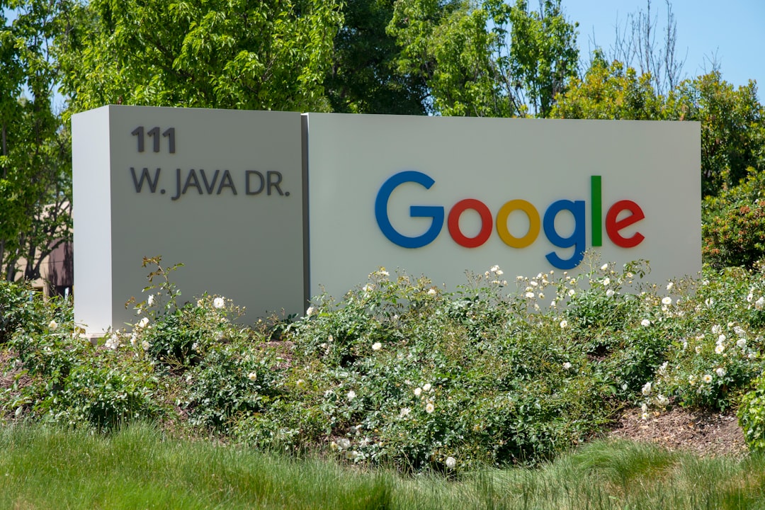 Alphabet headquarters and Google sign in California
