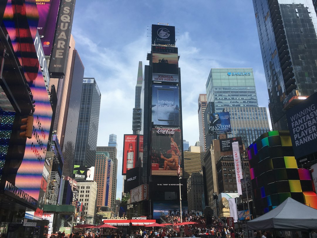 Nasdaq market screen in Times Square New York