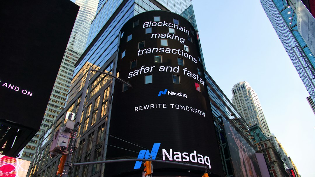 Nasdaq market screen in Times Square