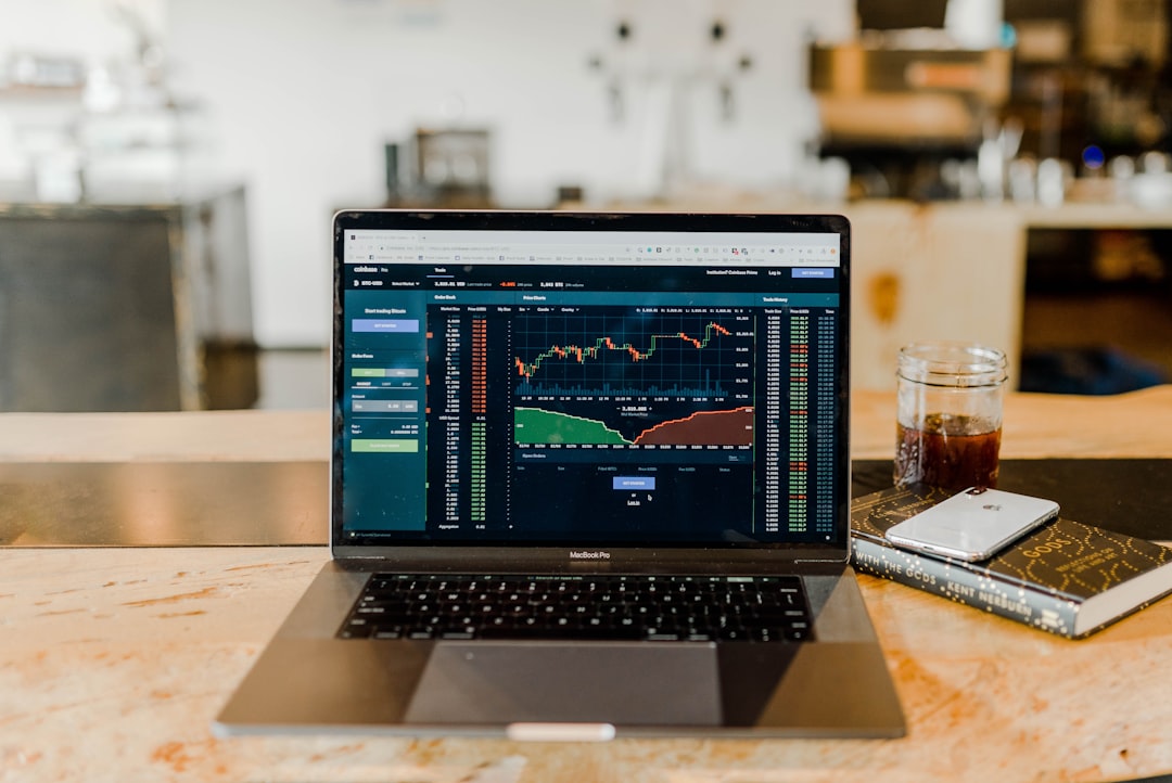 Stock chart on a laptop screen