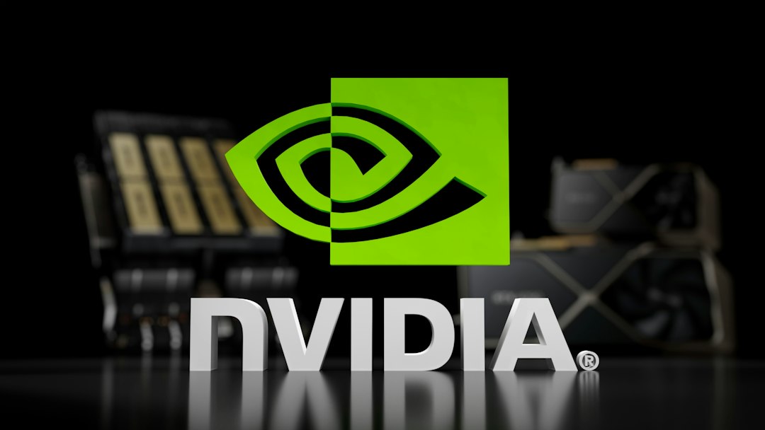 Nvidia graphics card beside computer server hardware