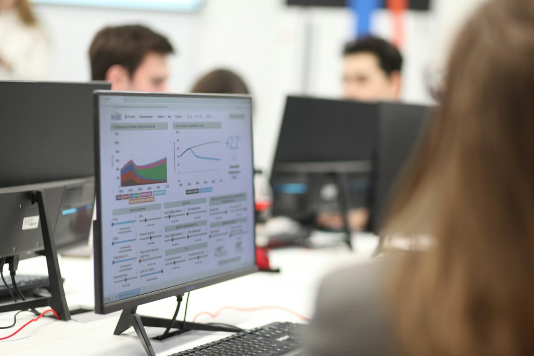 Cloud software dashboard on a computer monitor